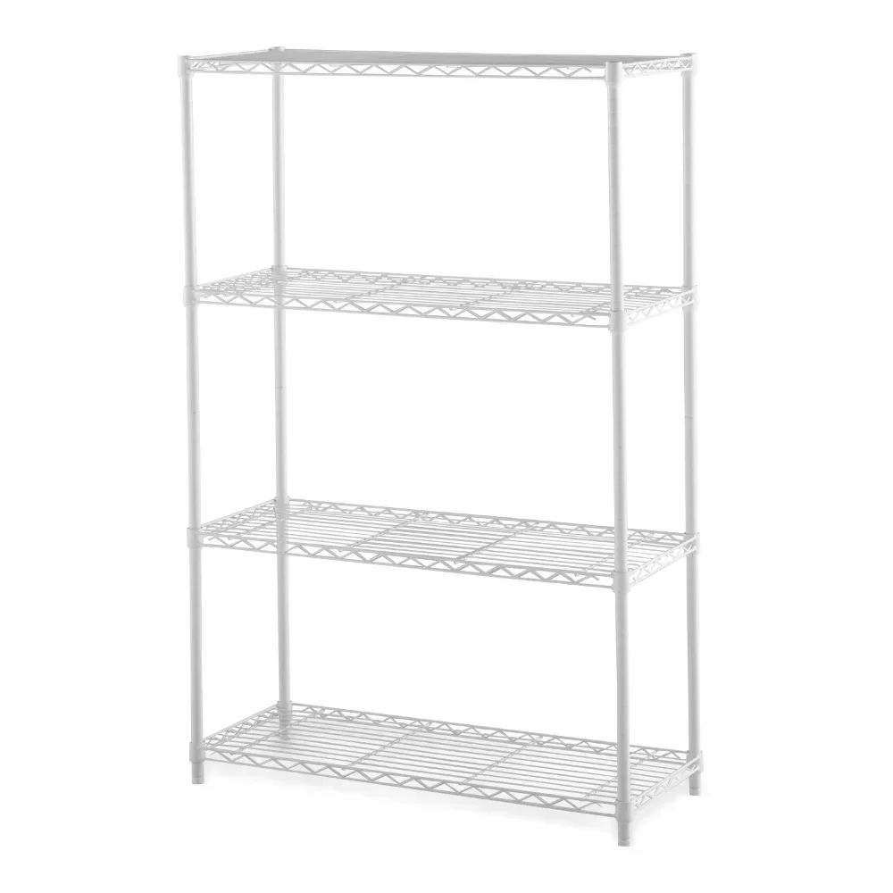 Étagère de rangement en acier Hyper résistant, capacité totale de 1400lb, blanc, adulte, 4 niveaux, 54 po H x 36 po W x 14 po P