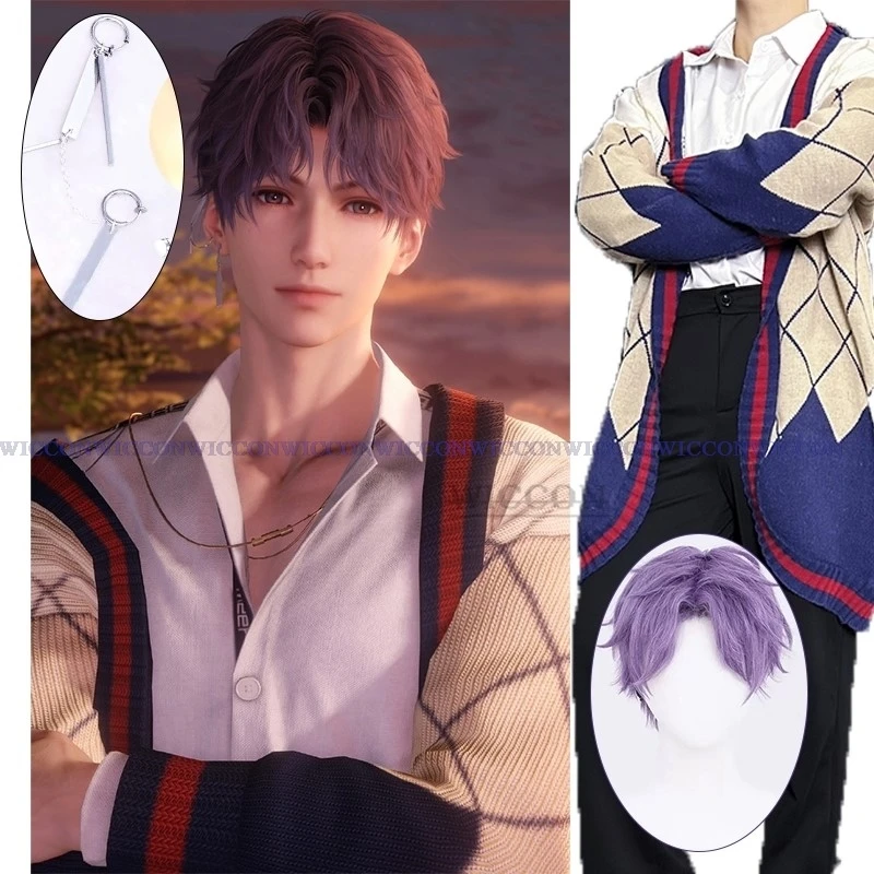 Game Love And Deepspace Xavier Cosplay Qiyu Cosplay Rafayel Cosplay Wig Cos Short Sweater Hair Hair Heat Resistant Fiber Daily