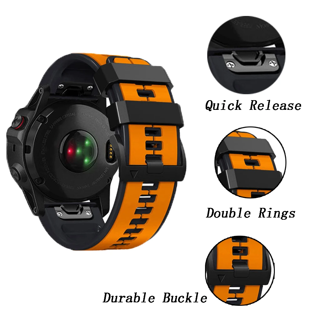 22 26mm Silicone Watchband Strap for Garmin Instinct 2X/Fenix 7 7X 6 6X Pro 5 5X Plus Epix WristStrap Replaceable Bracelet