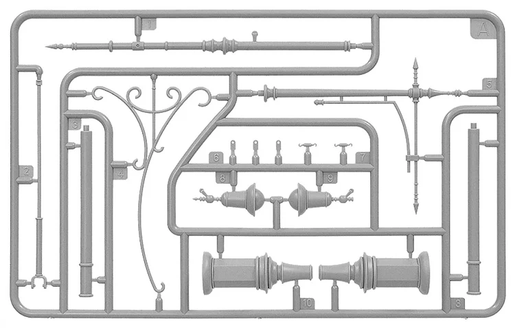 1/35 Scale Die-cast Resin Scene Layout Street Lamp and Antenna Bracket Resin Model Unpainted