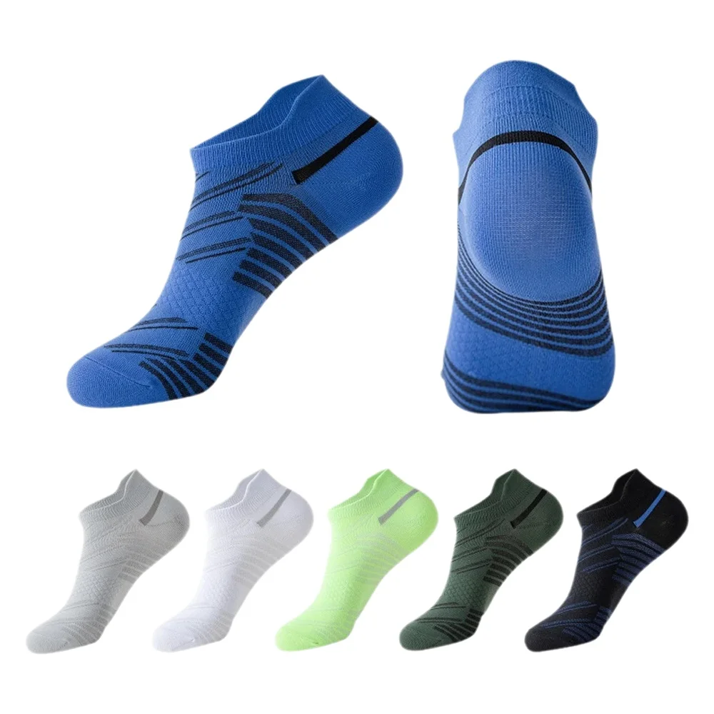 WRELS 1/2/3 Paar Sportsocken für Männer und Frauen, Nachtlauf-Mesh-Socken, atmungsaktive Knöchelsocken, schnelltrocknend, mit Fußgewölbestütze, Fitness- und Radsportsocken