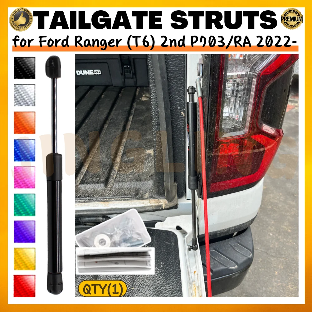 

Qty(1) Pickup Tailgate Assist для Ford Ranger (T6) 2-го поколения P703/RA 2022-present Подъемная опора Газовая пружина Демпфер Амортизатор