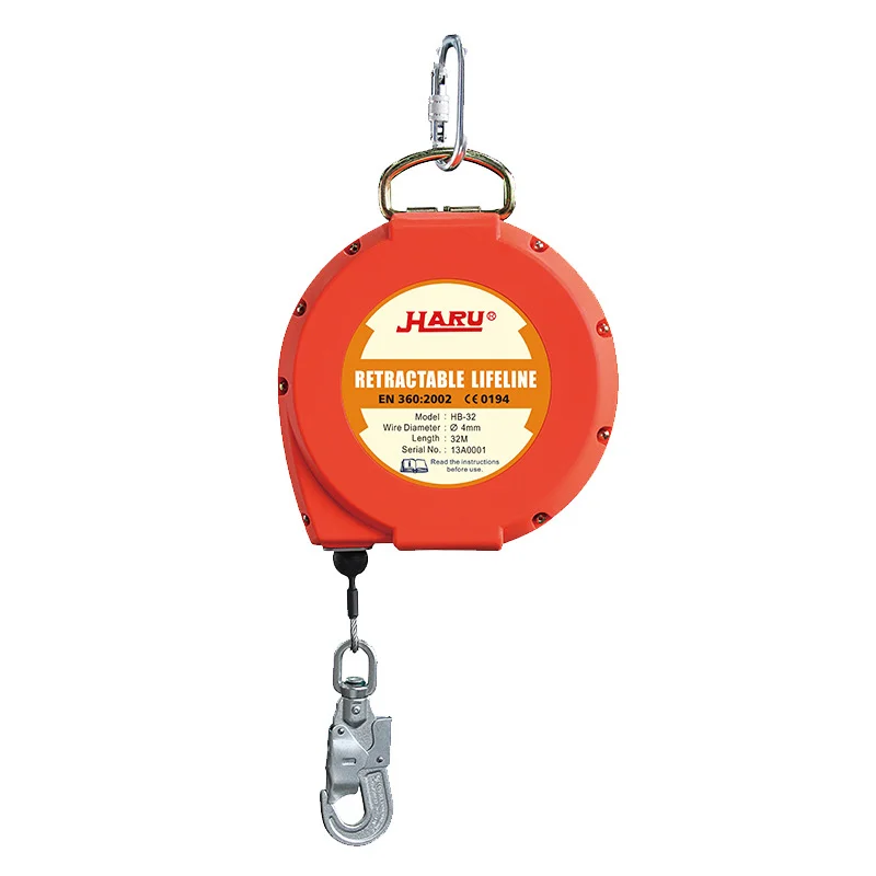 Haru 6.1m 30m Taiwan Xinhui High-Altitude Work Self-Locking Cable HB Steel Body Safety Descent Fall Protection Device 150kg