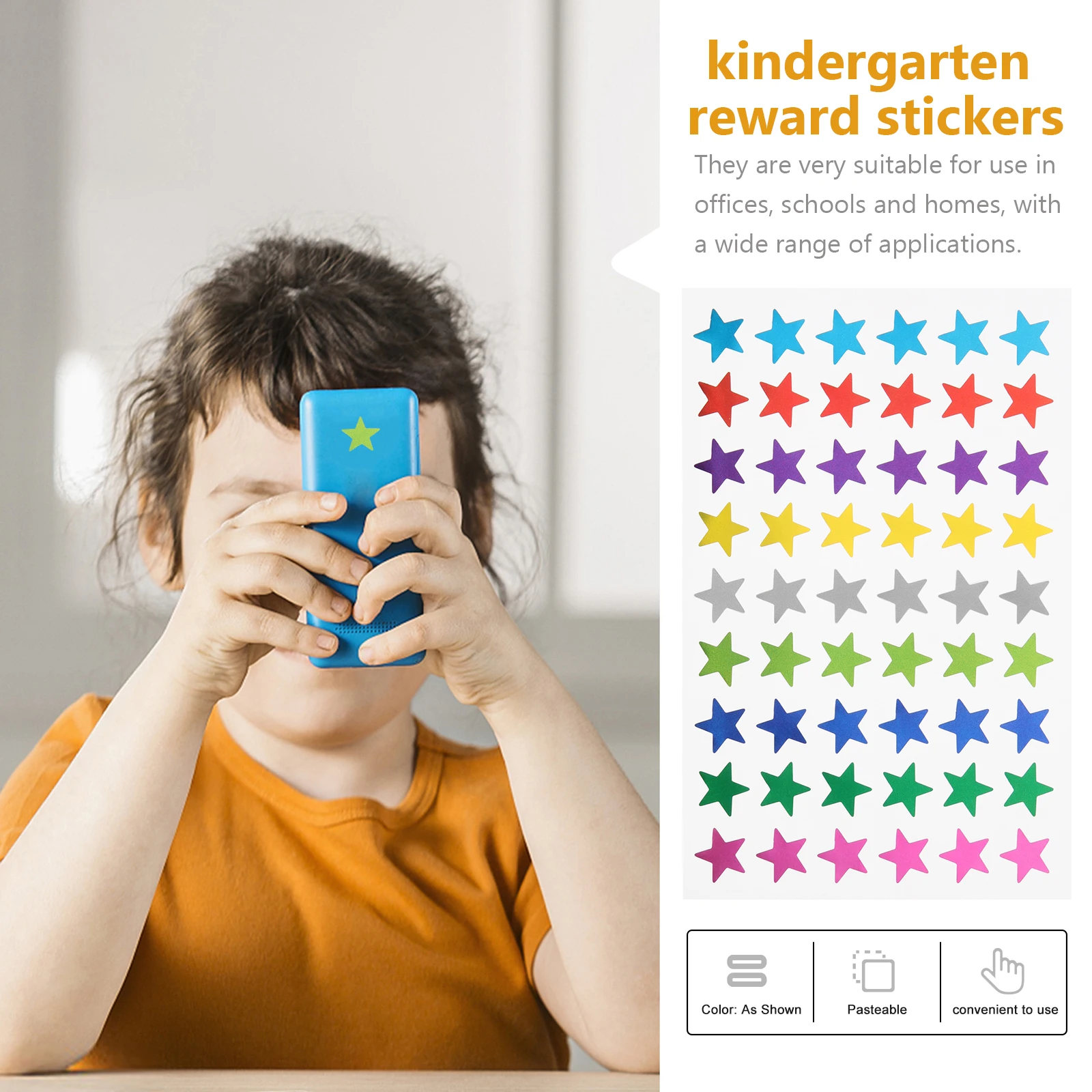 

9 Colors Pieces Reward Stickers Kids Reward Stickers Aluminum Foil Decals Classroom Decorations Safe Reliable