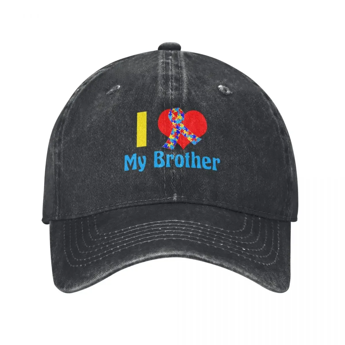 

I Love My Brother Autism Awareness Baseball Cap funny hat sun hat black Golf Hat Sun Hats For Women Men's