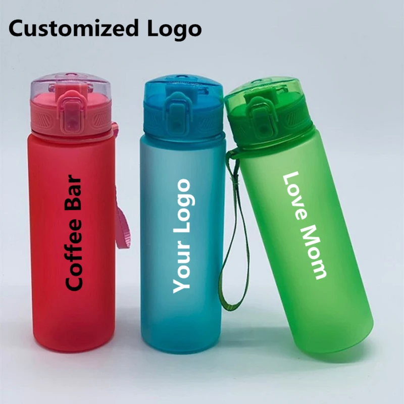 Personalize Water Bottle Portable Outdoor Sports Safety Plastic Large 540ML Drinking Cup Men Birth Gift Customized Logo Name