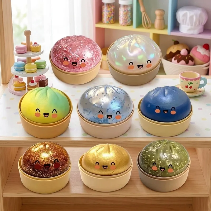 Simulation Flash Dumpling Pressure Ball Slow Rebound Stress Relief Toy Decompression Squeeze Ball Home Office Decor