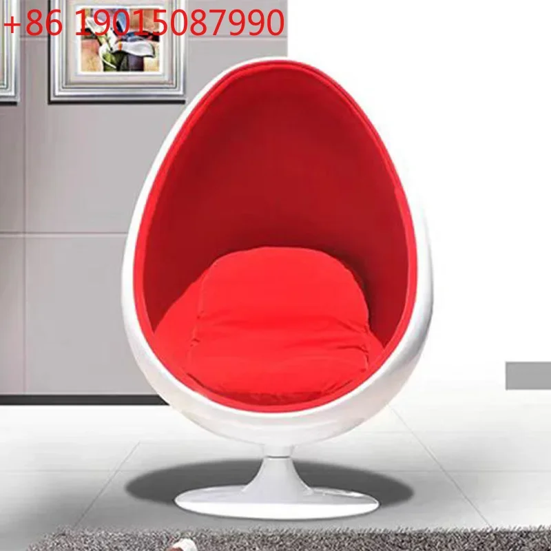 Overseas version of creative fiberglass designer special-shaped pointed ball chair oval ball egg shell shape swivel