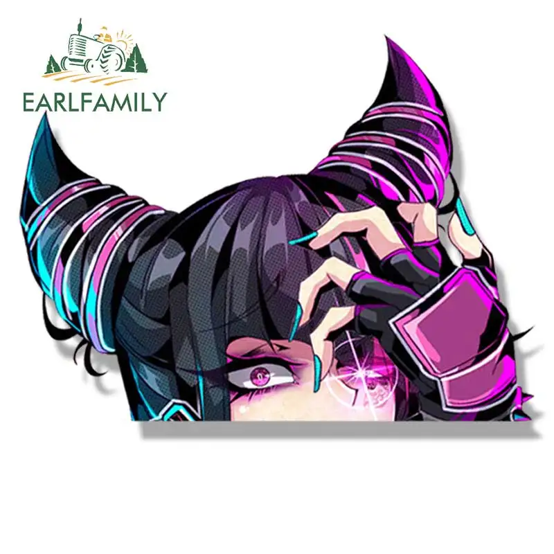 EARLFAMILY-pegatina de calle Punk Juri Han Fanart para coche, juego Arcade NSFW, calcomanía de Waifu, JDM, dibujos animados, Peek Girl, Graffiti