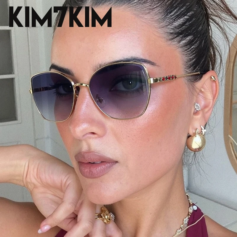 

Fashion Punk Cat Eye Sunglasses Women 2025 Luxury Brand Vintage Metal Square Sunglass For Lady Sexy Trendy Eyewear UV400 Shades