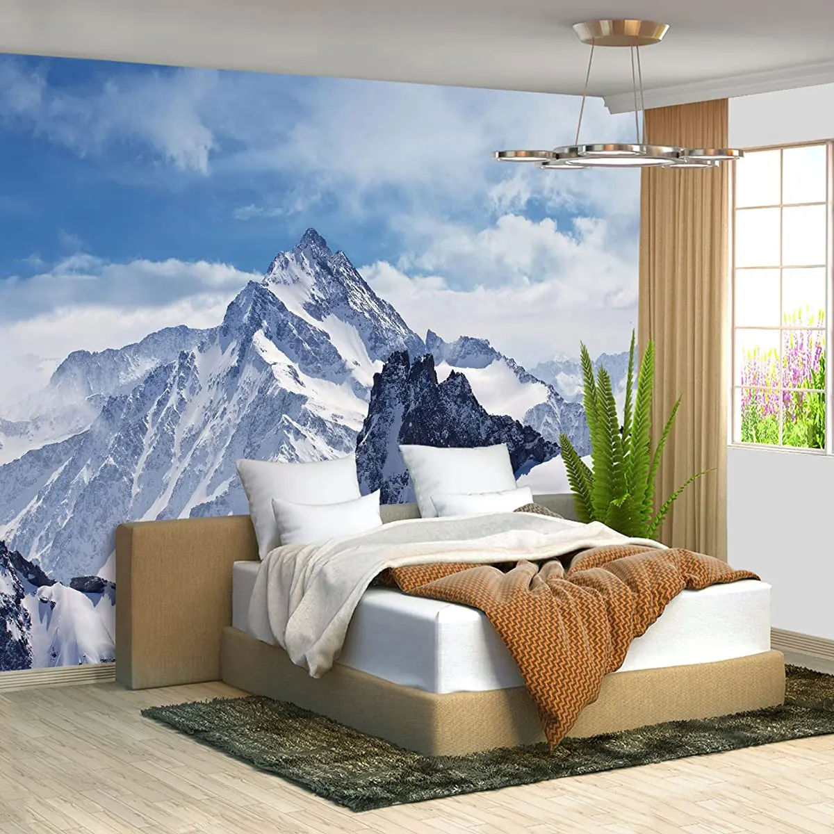 

Custom Mural Mountain Snow Winter Blue Sky Cloud Natural Scenic Photo Background Photography Backdrop Photocall Studio Wallpaper