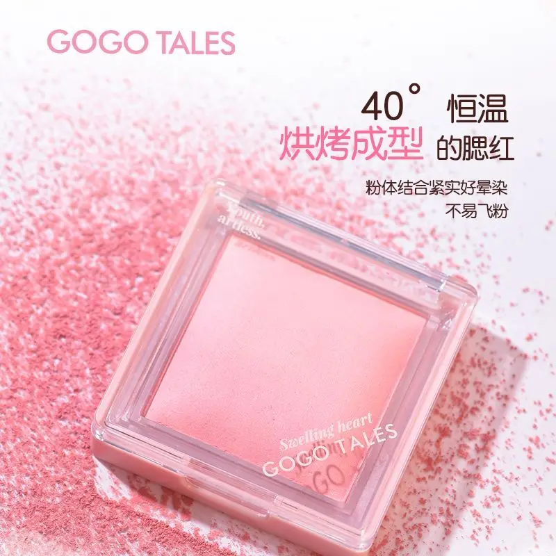 GOGO TALES Blush Palette Lunga Durata Facile Colore Opaco Pesca Blush Viso Schiarente Naturale Gonfiore Blush Trucco Rubor Maquillaje