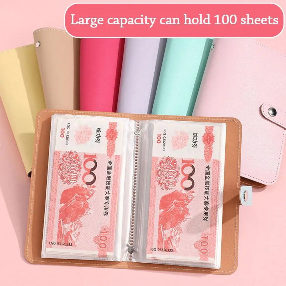 Risparmia denaro 100 buste Sfida di risparmio di denaro Raccoglitore di risparmio impermeabile in PU Libro di raccolta di denaro portatile di grande capacità