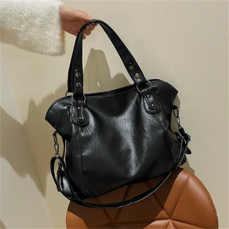 Classy Soft Leather Large Women's Bags 2023 New High Capacity Shoulder Bag Fashion Female Commuter Bag Big Shopper Tote Handbag