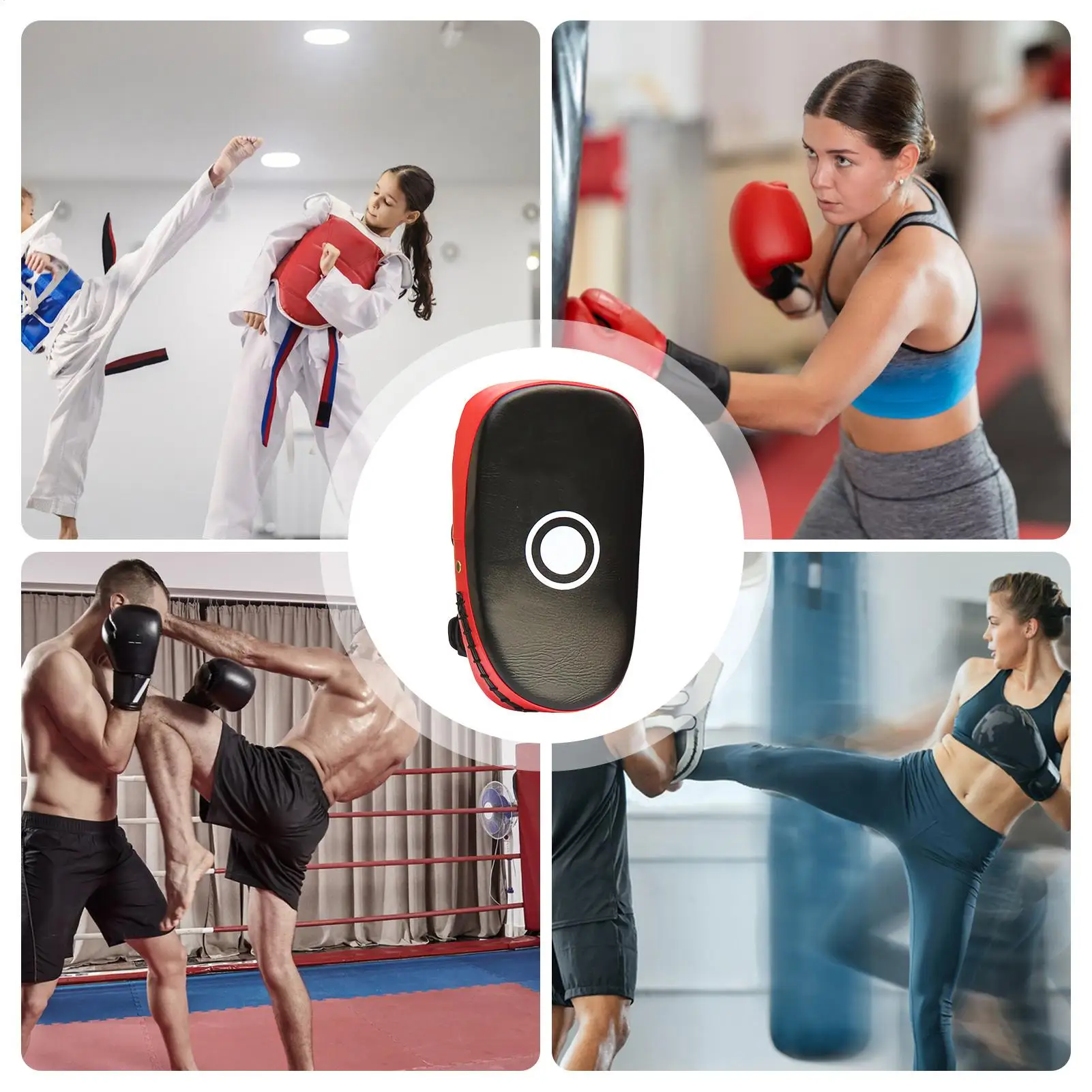 Boxing Pads PU Leather Curved Punching Equipment Martial Arts Trainer Pad For Kids Adults Men Women Home Gym Martial Arts Karate view 4