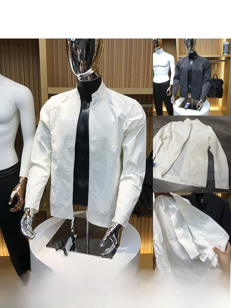 

Водонепроницаемая тканая мужская верхняя одежда с воротником-стойкой и полным клеем для занятий бизнеса и активного отдыха, осенняя длинная одежда-стойка...