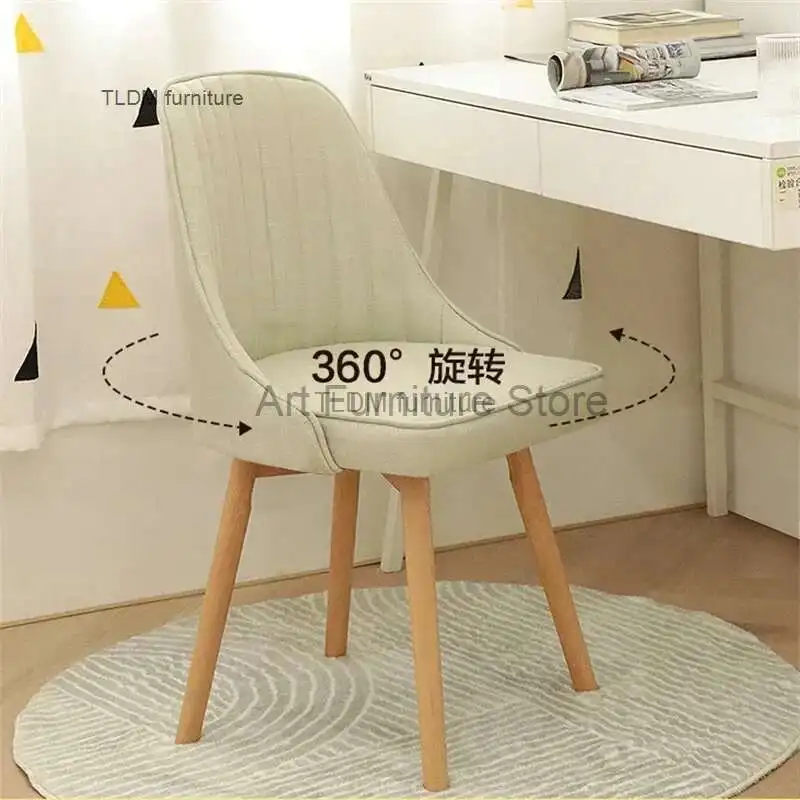 

Household Students Desk and Chair Simple Modern Furniture Wood Dining Chair Study Swivel Chair Pink Vanity Chairs for Bedroom