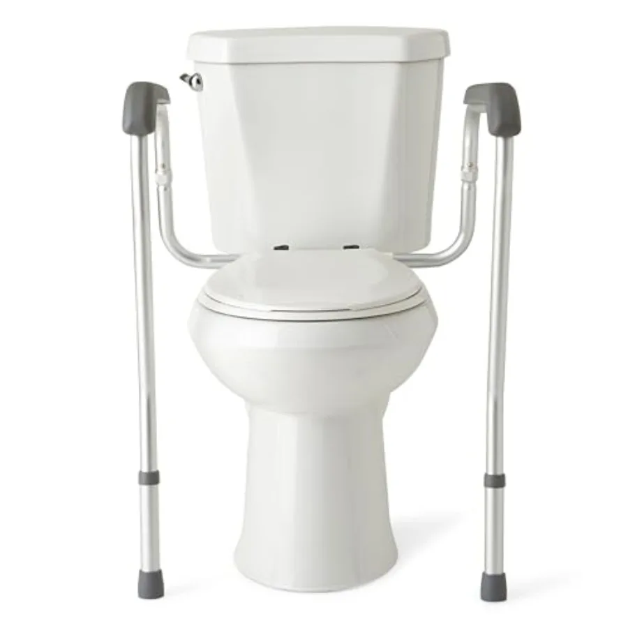 

Toilet Safety Rail with Arms - Foldable Aluminum Sturdy and Secure Elderly Assistance