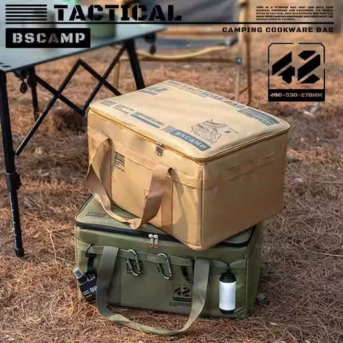 Imagen 2 del producto Bolsa de almacenamiento reutilizable con una gran capacidad de 42L, caja plegable aislada, bolsa de almacenamiento impermeable para vajilla de picnic, bolsa de almacenamiento