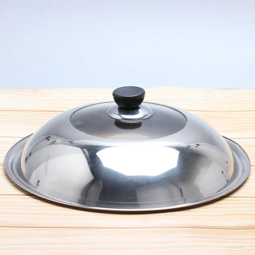 Stainless Steel Visible Pot Lid with Tempered Glass Center Heat-Resistant Handle Universal Fit for Pots Pans Tool