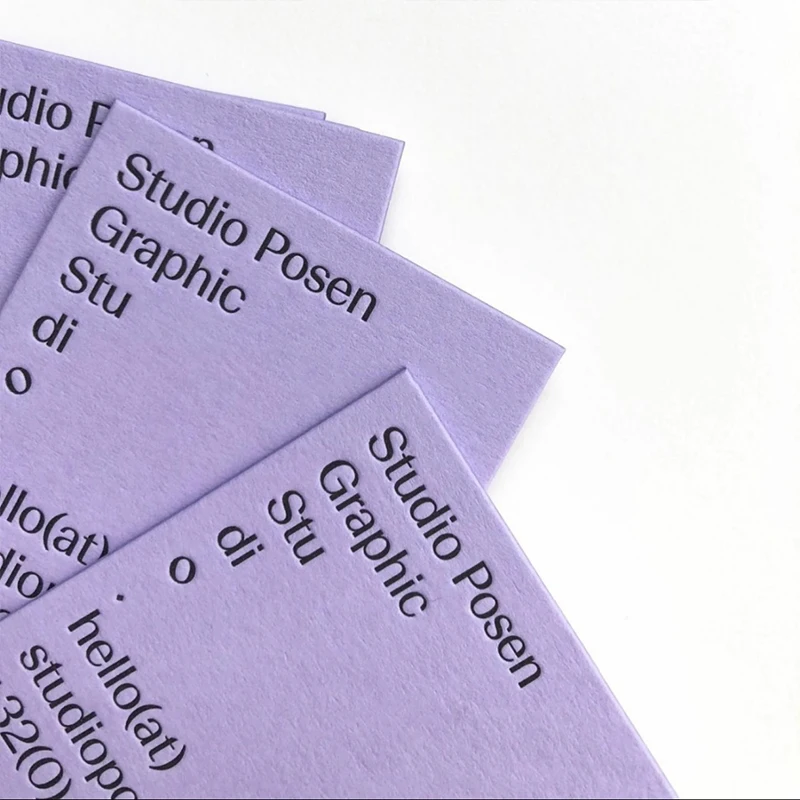 Custom Business Cards Cotton Paper letterpress Paper Embossed Debossed Cards Thank You Card Greetings Purple Card Invitations