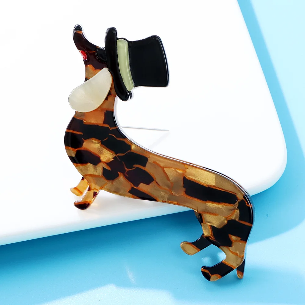 handmade fashion animal accessories acrylic cartoon dog brooch clothing bag badge ﻿