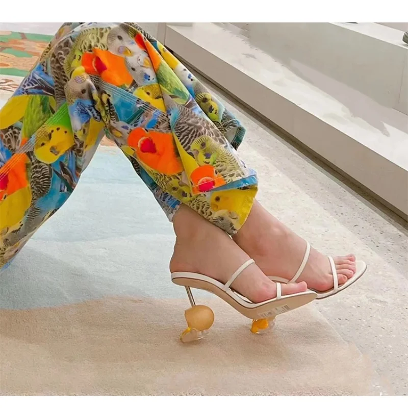 2025 Egg Stomping Niche Design High-Heeled Sandals for Nightclubs Sexy and Irregular Heels Shoes for Women image 2