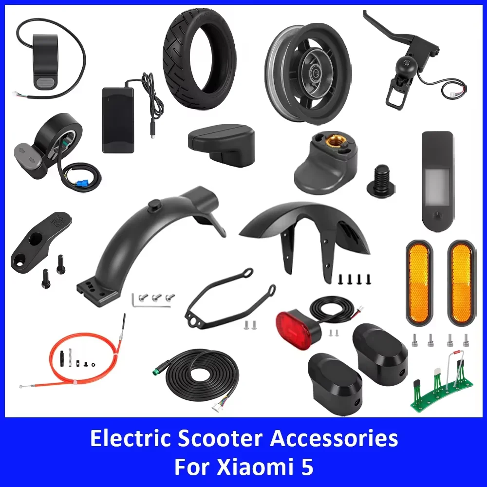 Scooter Accessories for Xiaomi 5 Fender Hub Charger Brake Lever Thumb Throttle Taillight Trim Cover Connection Cable Brake Line