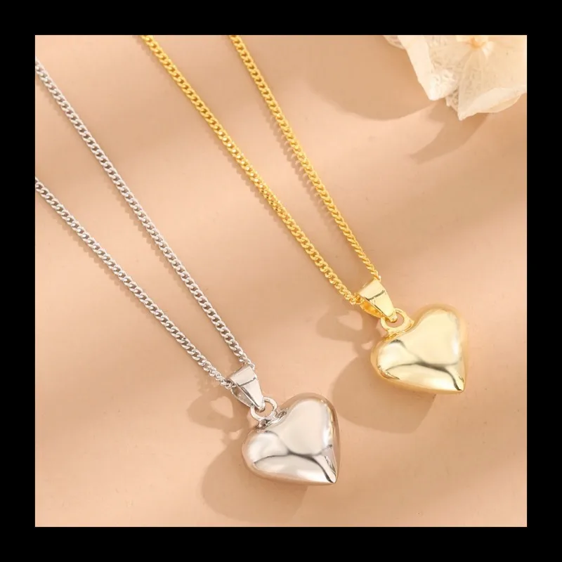 

AliExpress новое персонализированное серебряное ожерелье S925 в форме сердца, простое серебряное ожерелье, женское нишевое дизайнерское ожерелье