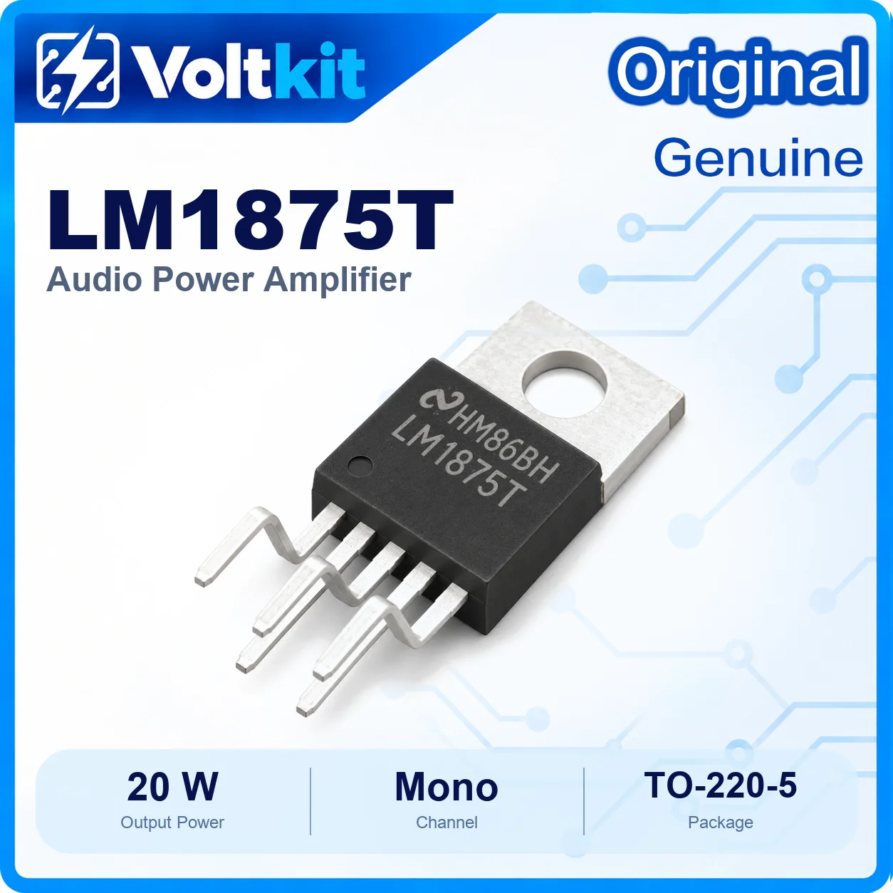 5PCS LM1875T LM1875 TO-220-5 20W Audio Power Amplifier IC Mono Hi-Fi Amp Chip Low Distortion