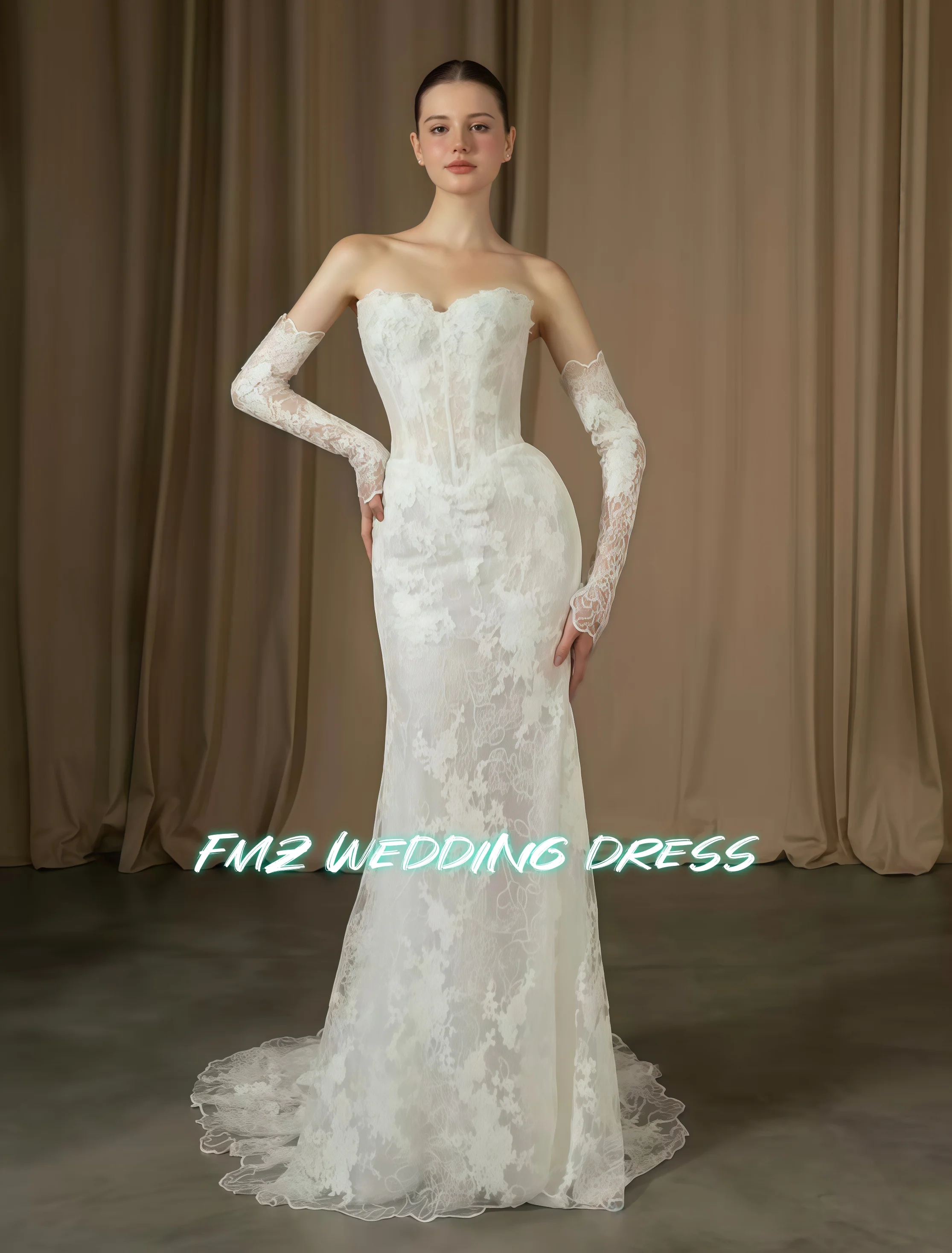 

Роскошное свадебное платье русалки с милым воротником и длинными рукавами по индивидуальному заказу, платья de novia robe de mariee