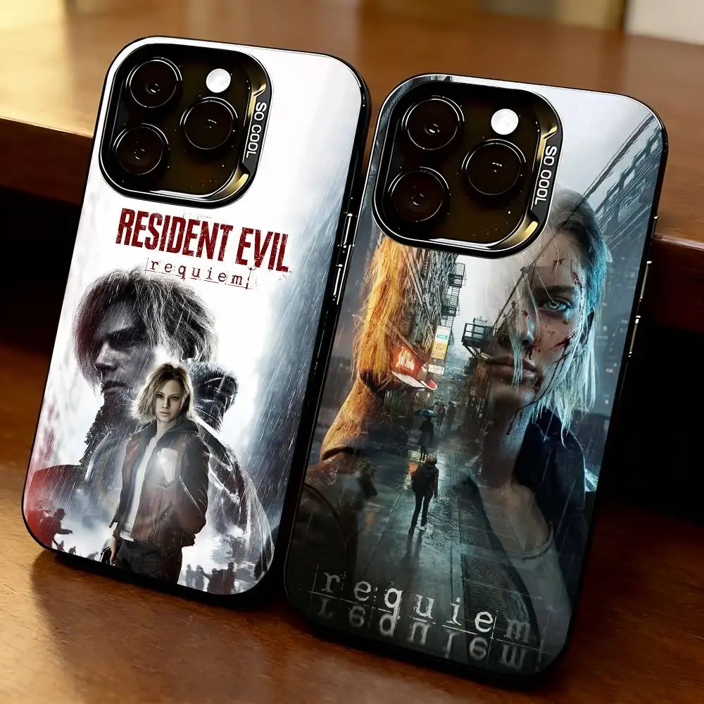 

game Resident-t Evil R-Requiem Phone Case For iPhone17,16,15,14,13,12,11 Plus,Pro Max,XS,Colorful Silver Phone case Funda Cover