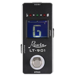 Rowin LT-901 Mini Chromatic Guitar Tuner Pedal Effect 12-tone Equal Temperament Foot Tuner LCD True Bypass Guitar Accessories