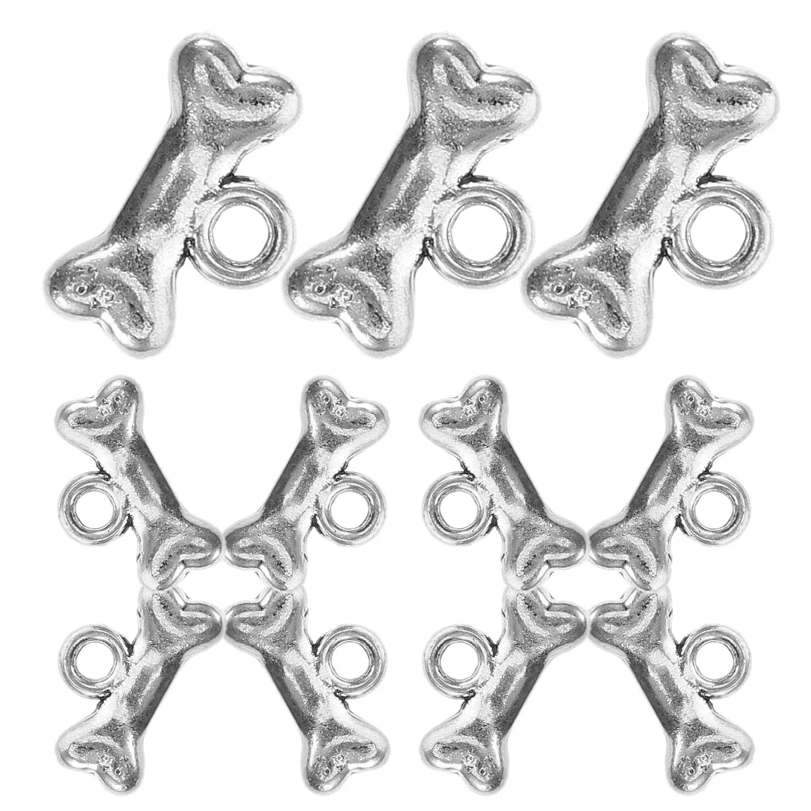 

40 шт. подвесок в форме собачьих косточек, серебряные шармы для изготовления украшений, DIY-аксессуары для ожерелий, браслетов, серег, оптовые комплектующие для любителей домашних животных
