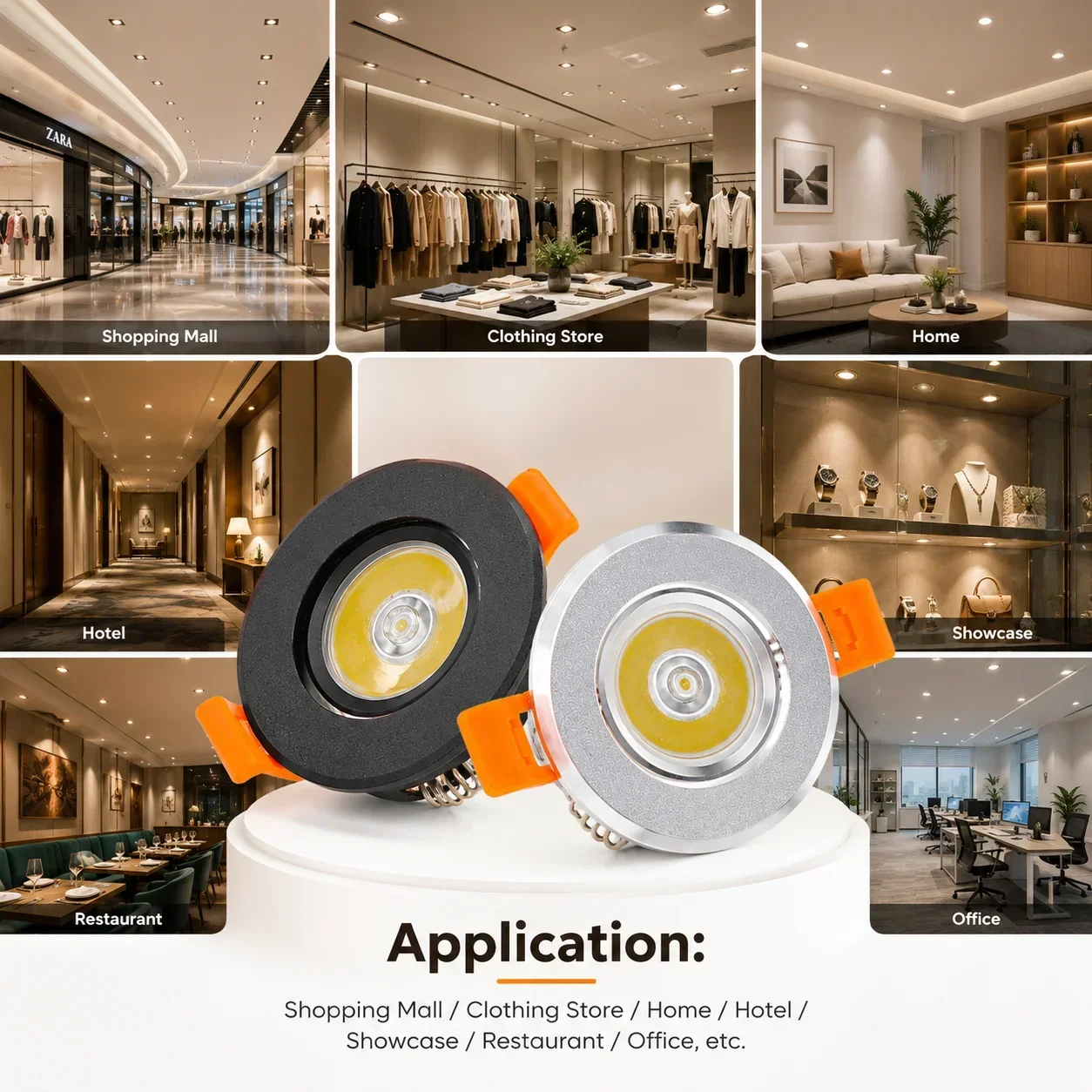 JOYINLED Adjustable LED Recessed Downlight, Mini COB Ceiling Spot Light Spotlight for Bedroom Kitchen Commercial Indoor Lighting