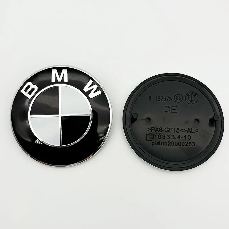 Black White 82mm BMW Logo Car Front Bonnet Hood Emblem 74mm Rear Badge 56mm 68mm Wheel Center Caps 45mm Steering Wheel Sticker