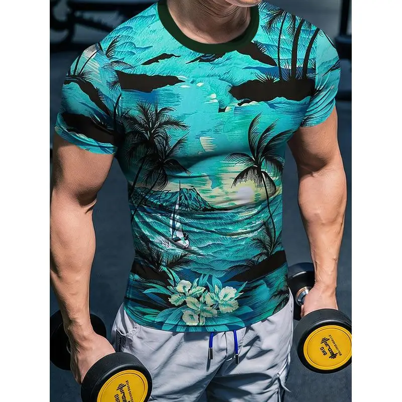 Men's Quick-Dry Fitness Apparel High-elasticity tight-fitting sports top slimming and slim-fit short-sleeve shirt