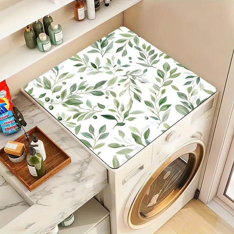 VIKAMA Ins Fresh Washing Machine Cover Pad, Suction Drum Washing Machine Dust Pad, Simple Nordic Style Countertop Pad