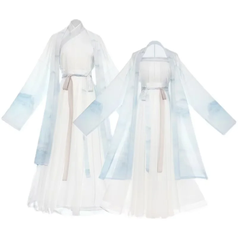 Traditional Chiense Hanfu Dress Men Women Ancient Song Dynasty Long Robe Couples Halloween Event Fairy Martial Cosplay Clothing