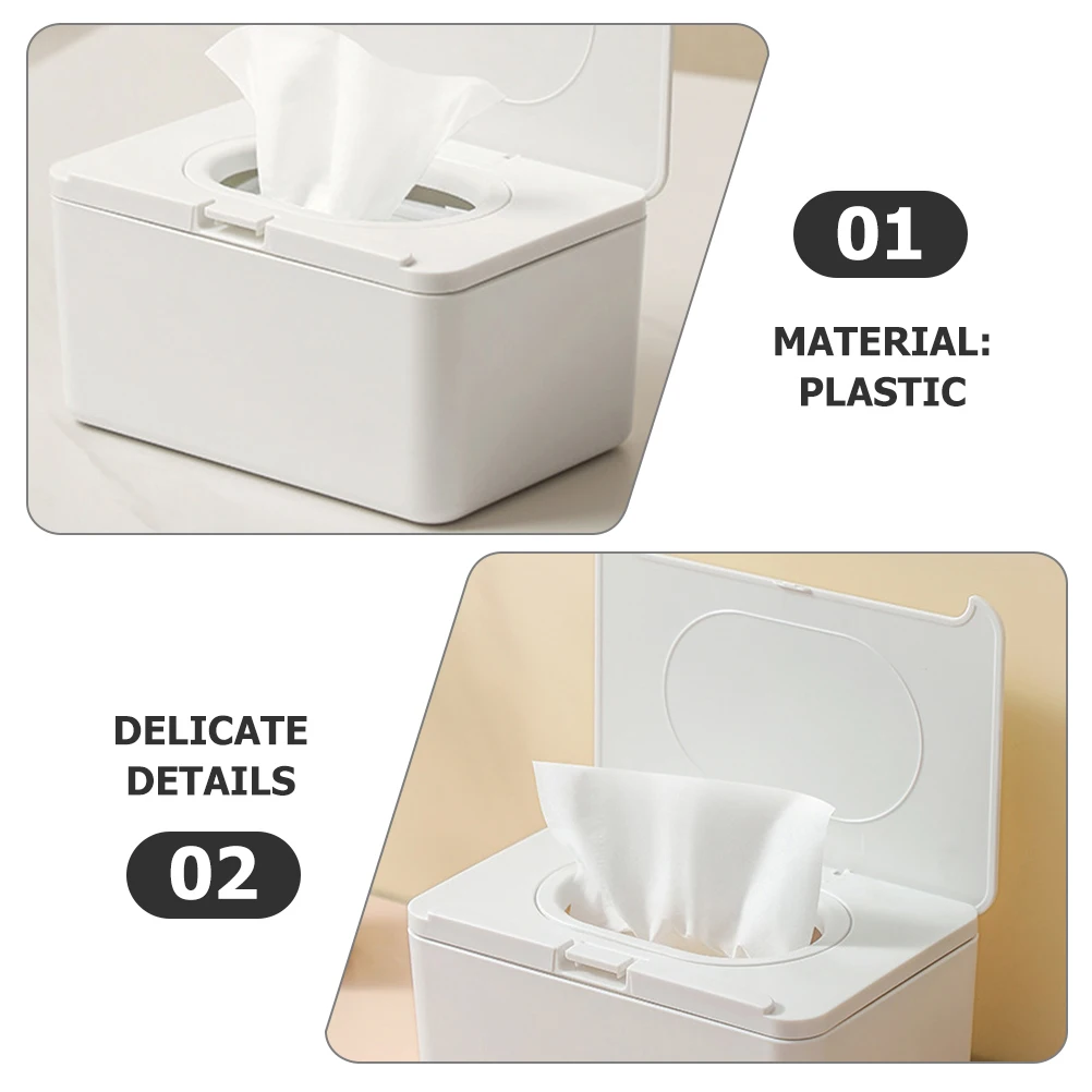 

Portable Wipes Dispenser White Tissue Storage Box Refillable Container Bathroom Holder Plastic Reusable Baby Wipe Case Travel