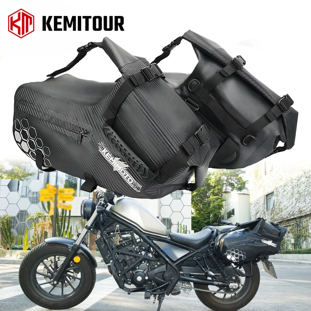 

Боковая седельная сумка для мотоцикла 48L 28L 18L, дорожная сумка для приключений, универсальная стойка, подходит для Honda CRF300L CRF250R CRF450R, сумка