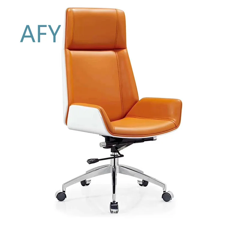 Real Cowhide Office Chair for Lunch Break Reclining Ergonomic Computer Chair for Home Study and E-Sports Gaming with