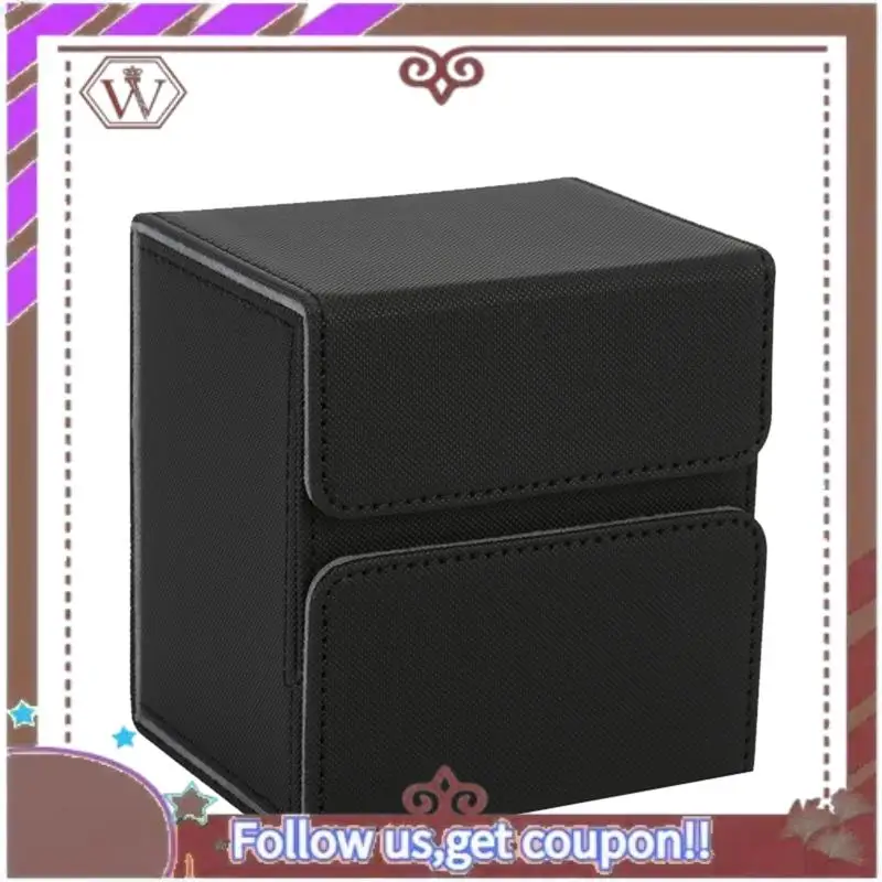 ABBG-カード収納ボックス ダイストレイ付き グッズカードケース ゲームスリーブカード収集用 耐久性のある ブラック + グレー