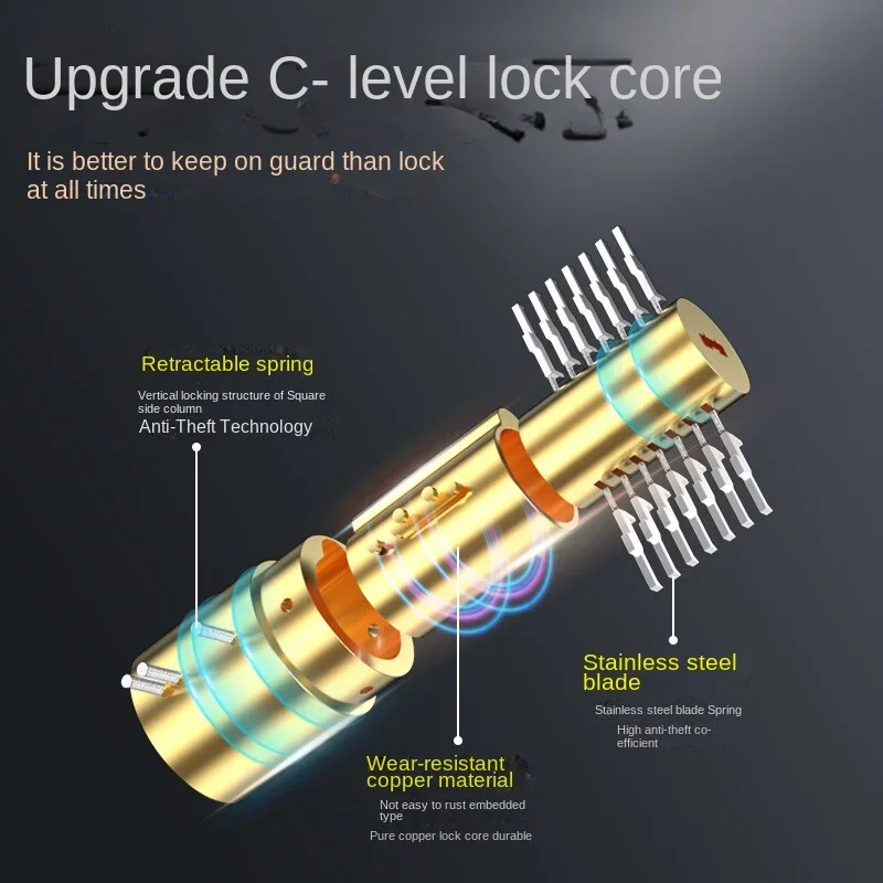 قفل عجلة القيادة العالمي - جهاز أمان السيارة القابل للسحب مضاد للسرقة مع خطاف مزدوج وطول قابل للتعديل #4