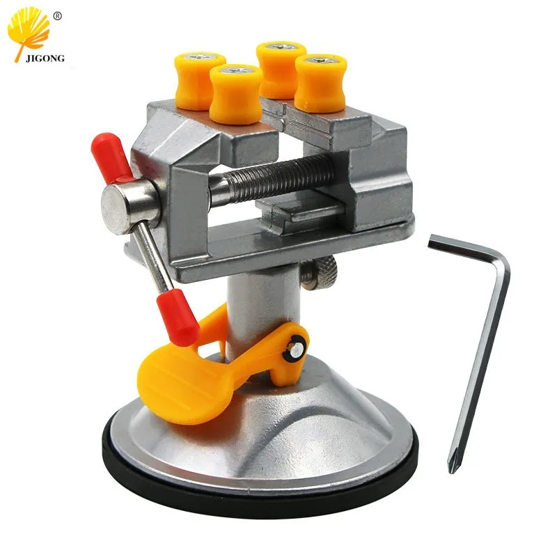 Mini Vise Suction Cup Type 360-Degree Rotatable Small Vise Mini Walnut Clamp Fixed