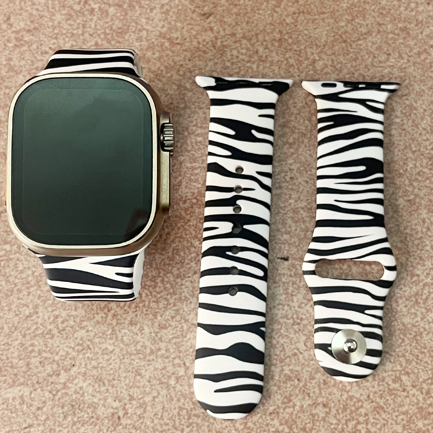 Correa de silicona con estampado de cebra para Apple Watch Ultra
