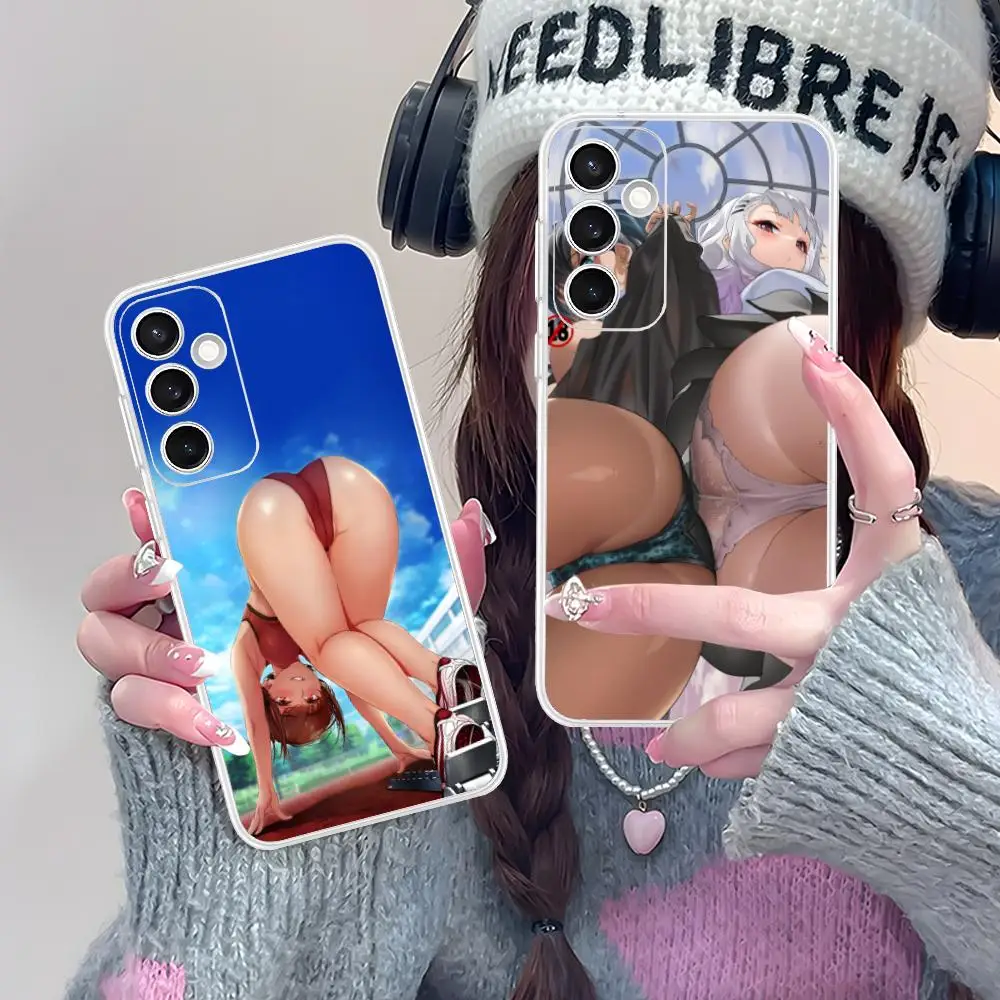 أنيمي Waifu هنتاي قضية الهاتف المحمول لسامسونج غالاكسي S25 S24 S23 S22 S21Plus FE الترا واضح اللون واقية الهاتف الذكي