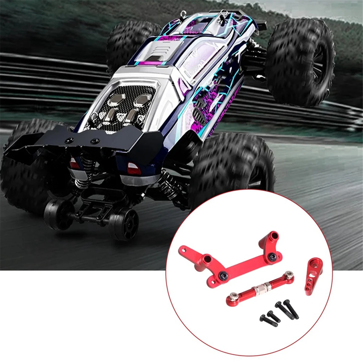 Lo-ok مكونات توجيه معدنية مطورة لـ SCY 1/16 16101 16102 16103 16104 16106 C8805 Q130A RC قطع غيار السيارات #4