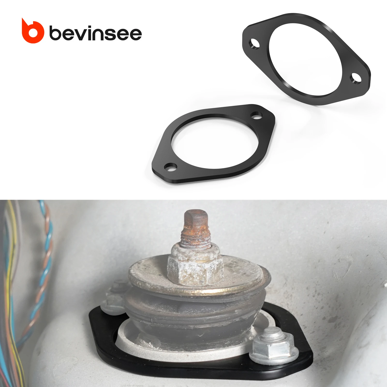 

BEVINSEE Rear Strut Tower Shock Mount Reinforcement Plate for BMW E46 E36 E30,Z3 E36/8,Z4 E86, Replace for 33526772864