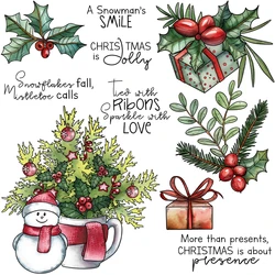 Mangocraft Winter Christmas Leaves Clear Stamps Xmas DIY Scrapbooking Supplies Silicone Stamp For Card Making Albums Decor